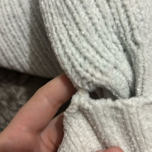 PINK ROSE  Sweater Size S Ivory Soft Plush Fuzzy Pullover Womens Cowl Neck - Picture 7 of 9